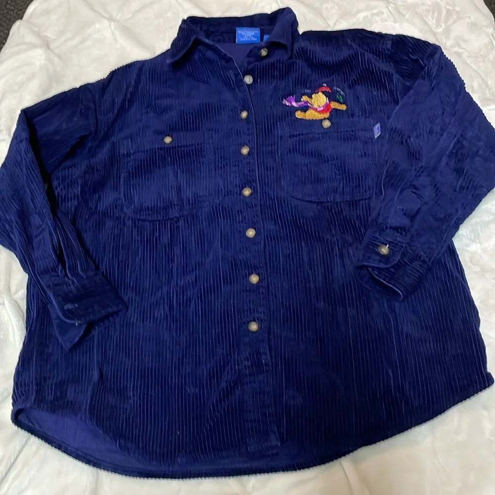 Vintage blue  Disney winnie the pooh corduroy button down sz medium